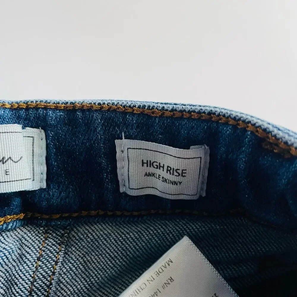 KanCan Girls High Rise Skinny Jeans Size 5 Blue Frayed Hem